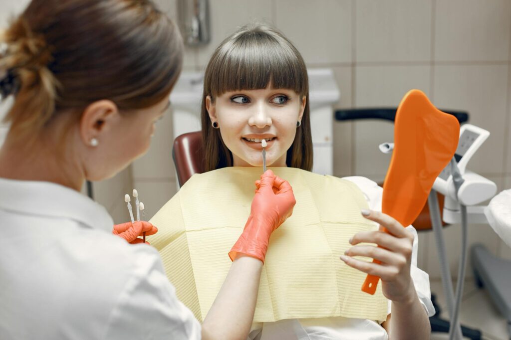 Dentist using a scanner for a same-day crown digital workflow.