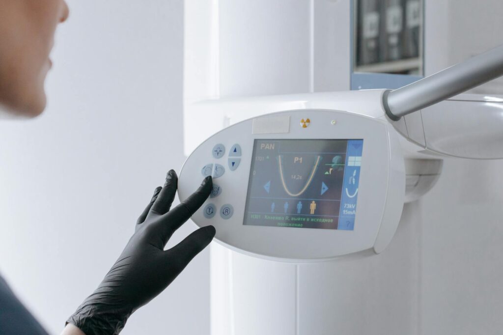 Dental tools and materials in a clinical setting